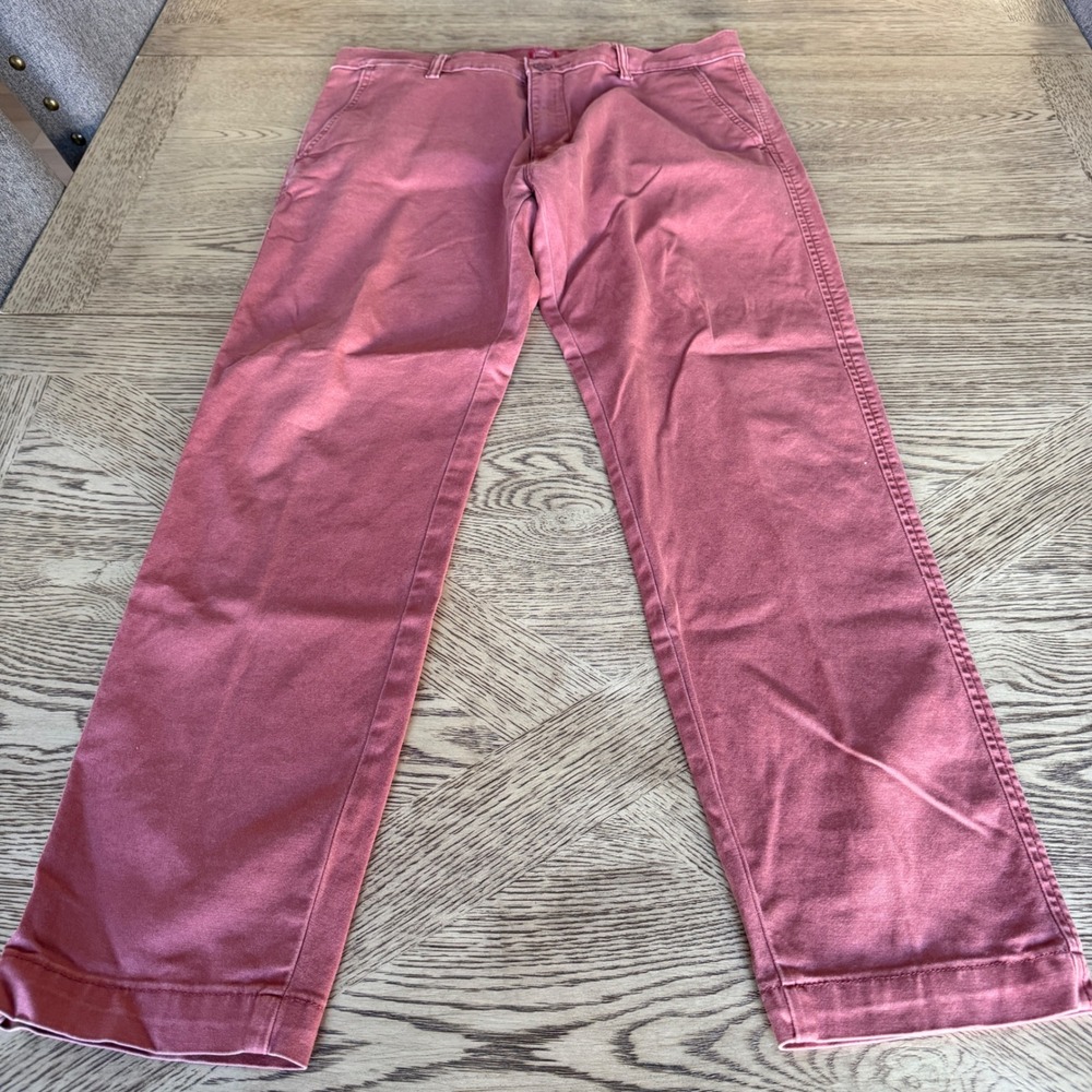Levis XX Chino Standard Taper Pants 34x32 Rose Pink Red Casual Trousers EUC